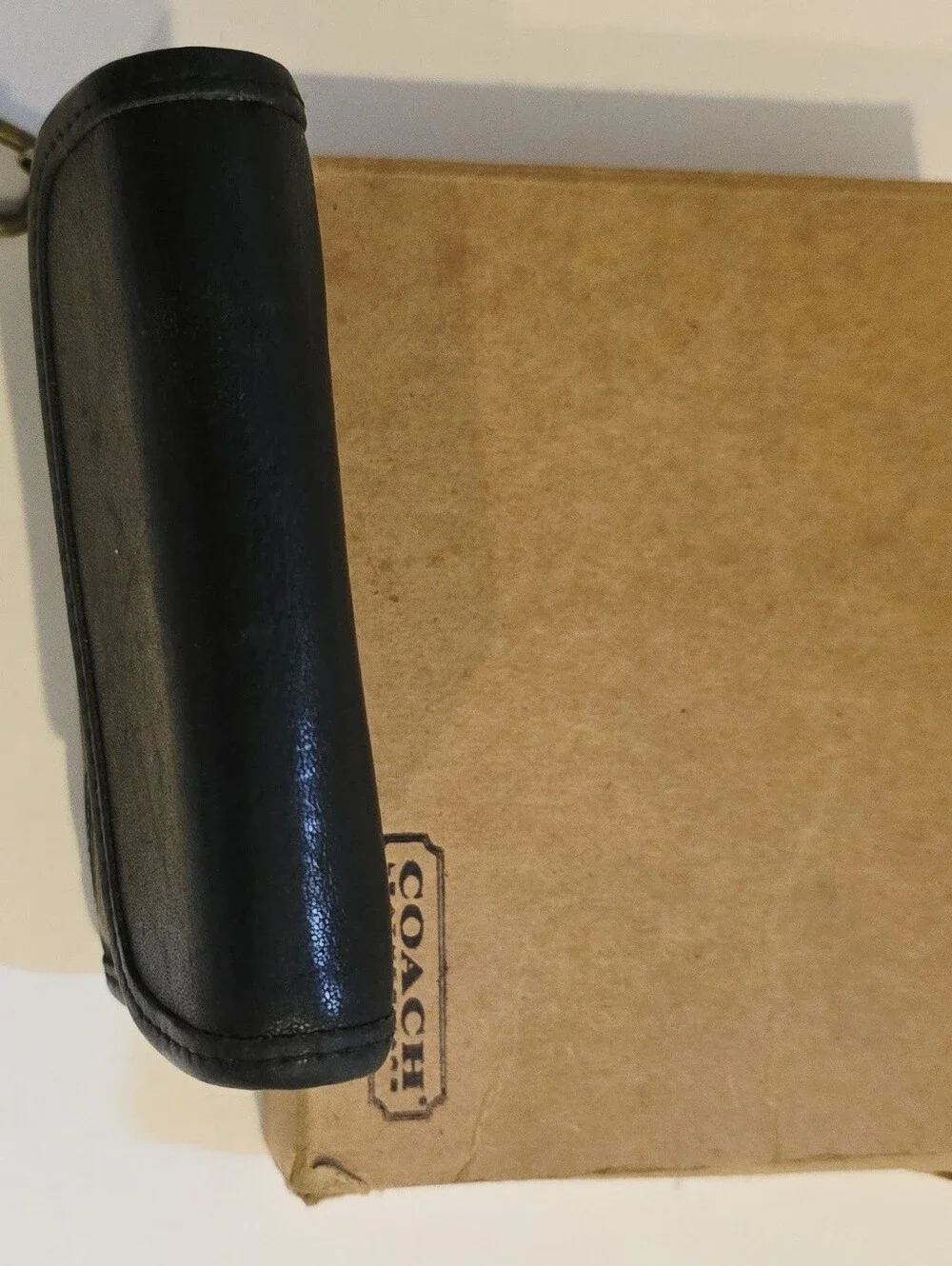 Vintage Coach Black Leather Multifunction Wallet Key Case Coin Purse 7219 Boxed